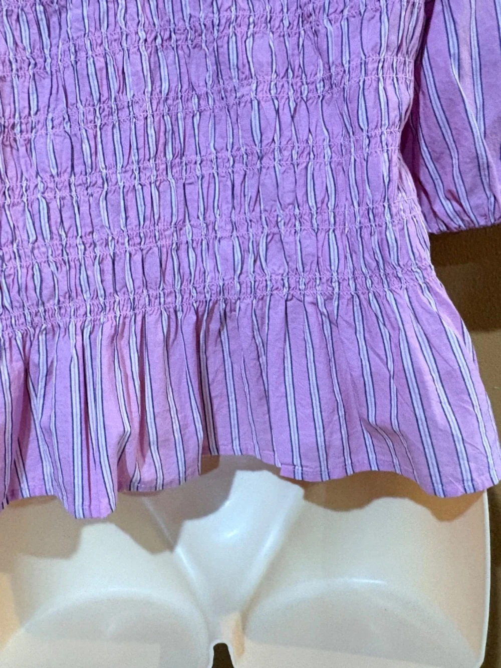 Pink Old Navy Pintucked Blouse Women's L